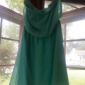 Express strapless XS mint green dress